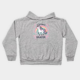 100 days smarter, pastel colorful, rainbow, cute unicorn Kids Hoodie